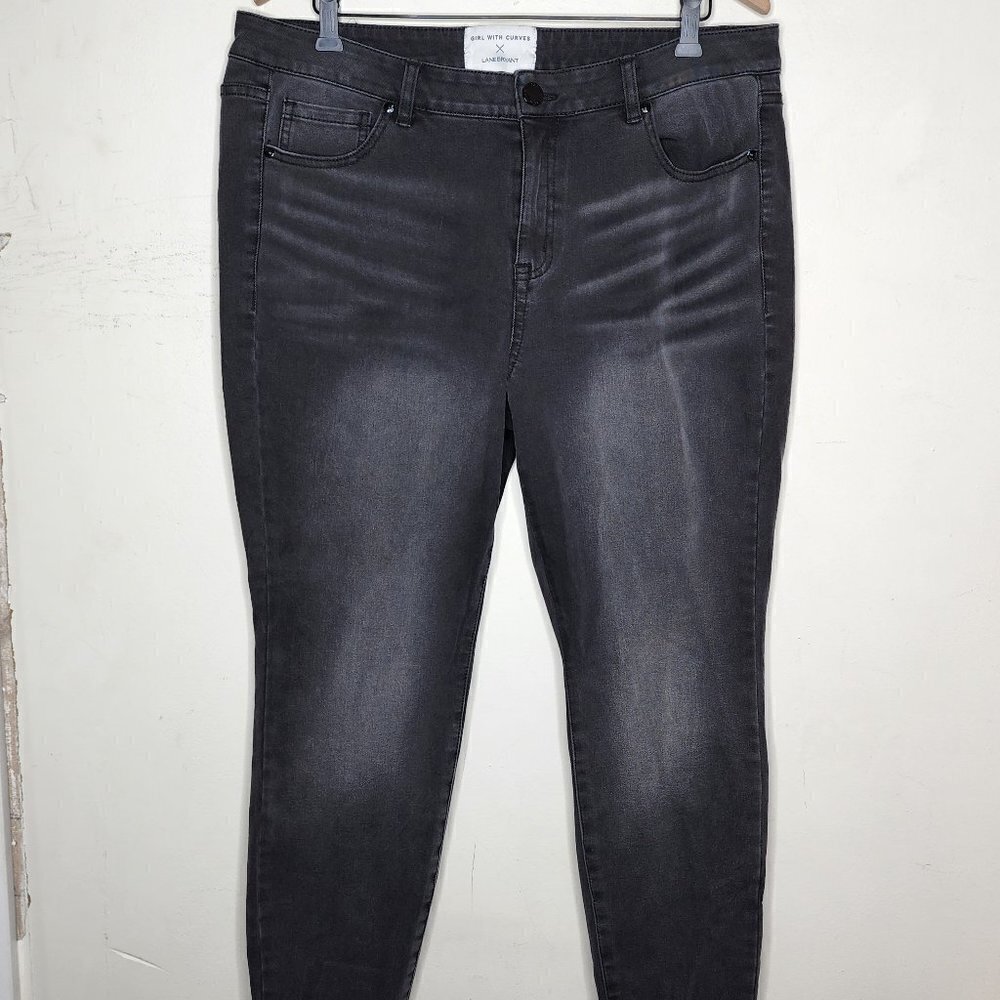Girl With Curves X Lane Bryant Jegging Skinny Jeans Washed Soft Black Denim, 16